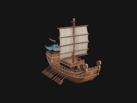 Chinese Junk Ship Model Design 33 - 3D Print Model Model do druku 3D