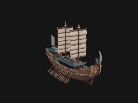 Chinese Junk Ship Model Design 34 - 3D Print Model Model do druku 3D