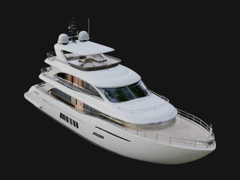Motor Yacht Model Design 24 - 3D Print Model Modèles 3D en vedette