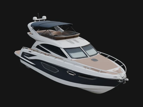 Motor Yacht Model Design 26 - 3D Print Model Modèles 3D en vedette
