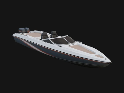 Speedboat Model Design 7 - 3D Print Model Modèles 3D en vedette