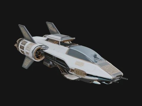 Sci Fi VTOL Craft Model Design 46 - 3D Print Model Modelo de impresión 3D