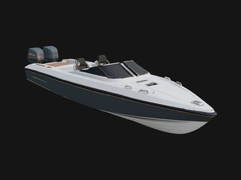 Speedboat Model Design 8 - 3D Print Model Modèles 3D en vedette
