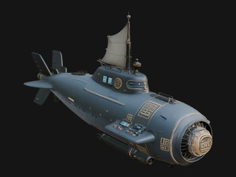 Steampunk Submersible Model Design 49 - 3D Print Model 3D Принт Модель