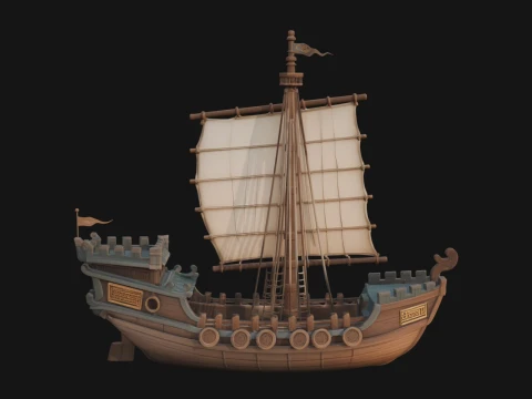 Tall Sailing Ship Model Design 36 - 3D Print Model Model do druku 3D