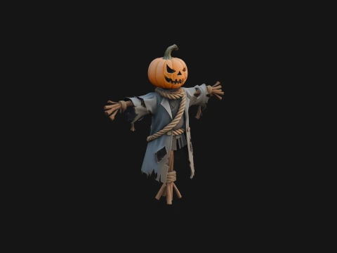 Pumpkin Scarecrow Statue Design 12 - 3D Print Model 3D Print Model