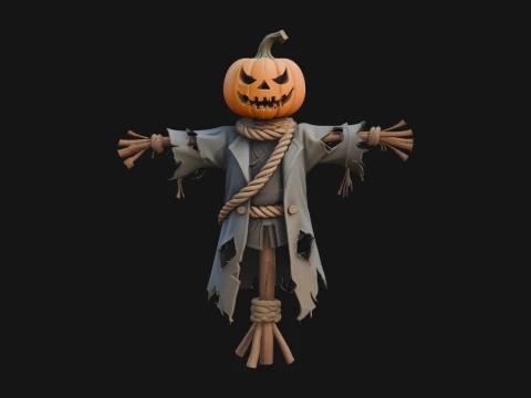 Pumpkin Scarecrow Statue Design 12 - 3D Print Model 3D Print Model
