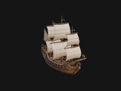 Tall Sailing Ship Model Design 37 - 3D Print Model 3D Print Model