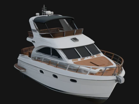 Motor Yacht Model Design 29 - 3D Print Model Modèles 3D en vedette
