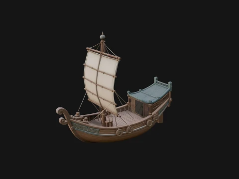 Chinese Junk Ship Model Design 36 - 3D Print Model 3D Print Model