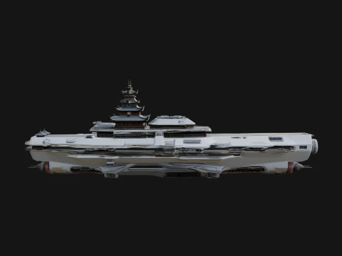 Sci Fi Warship Model Design 16 - 3D Print Model 3D Print Model