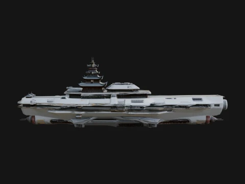 Sci Fi Warship Model Design 16 - 3D Print Model 3D Print Model