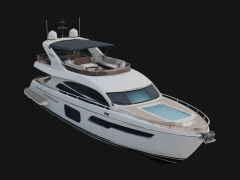 Motor Yacht Model Design 30 - 3D Print Model Modèles 3D en vedette