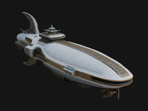 Sci Fi Airship Model Design 4 - 3D Print Model 3D Принт Модель