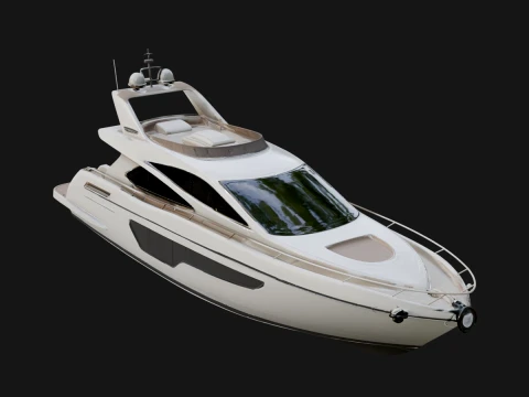 Motor Yacht Model Design 31 - 3D Print Model Modèles 3D en vedette
