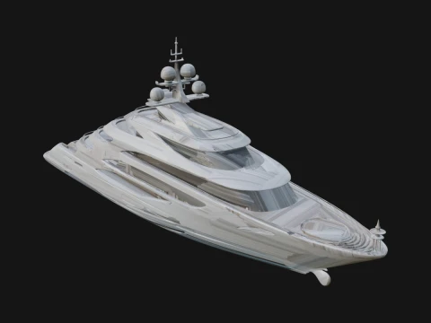 Motor Yacht Model Design 32 - 3D Print Model Modèles 3D en vedette