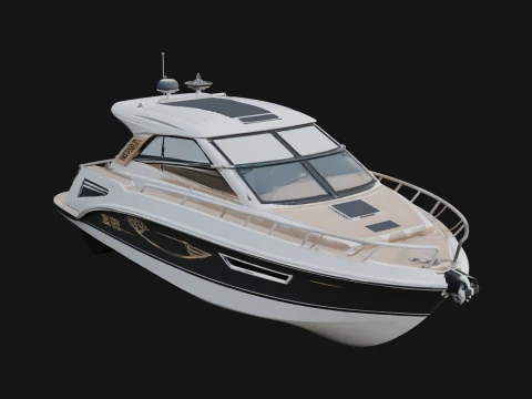 Motor Yacht Model Design 33 - 3D Print Model Modèles 3D en vedette