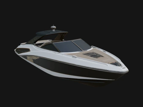 Speedboat Model Design 9 - 3D Print Model Modèles 3D en vedette