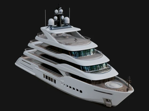 Motor Yacht Model Design 34 - 3D Print Model Modèles 3D en vedette