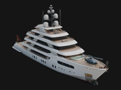 Motor Yacht Model Design 35 - 3D Print Model Modèles 3D en vedette