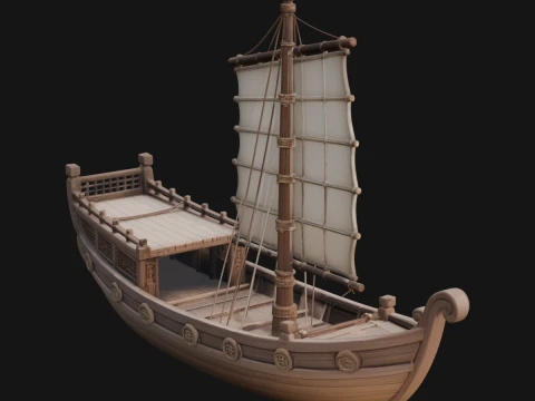 Chinese Junk Ship Model Design 38 - 3D Print Model 3D Print Model