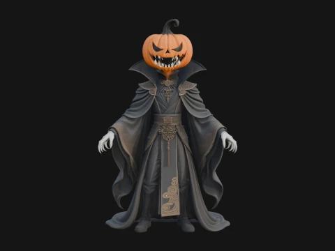 Pumpkin Headed Lord Statue Design 2 - 3D Print Model 3D Print Model