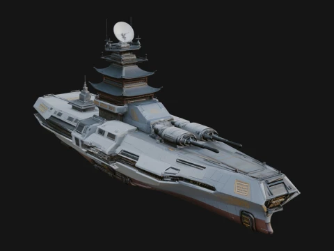 Sci Fi Warship Model Design 17 - 3D Print Model 3D Print Model