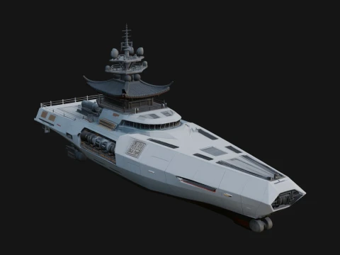 Sci Fi Warship Model Design 18 - 3D Print Model 3D Print Model