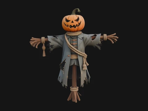 Pumpkin Scarecrow Statue Design 13 - 3D Print Model 3D Print Model