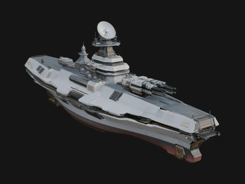 Sci Fi Warship Model Design 19 - 3D Print Model 3D Print Model