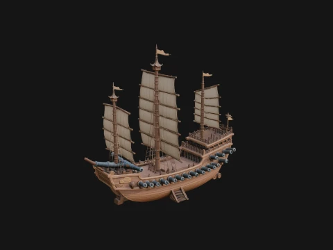 Tall Sailing Ship Model Design 38 - 3D Print Model Model do druku 3D