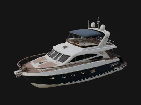 Motor Yacht Model Design 36 - 3D Print Model Modèles 3D en vedette
