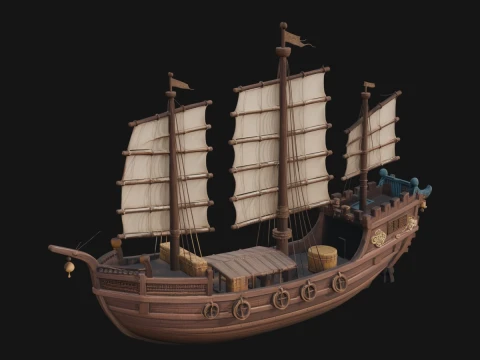 Chinese Junk Ship Model Design 39 - 3D Print Model 3Dプリントモデル