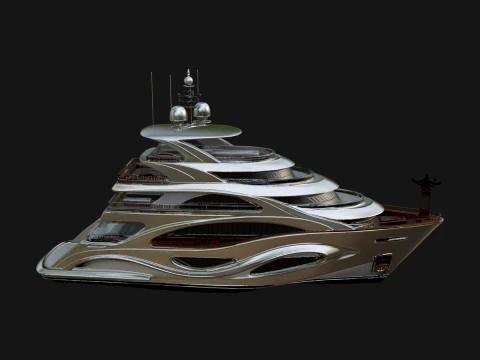 Motor Yacht Model Design 37 - 3D Print Model Modèles 3D en vedette