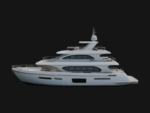 Motor Yacht Model Design 38 - 3D Print Model Modèles 3D en vedette