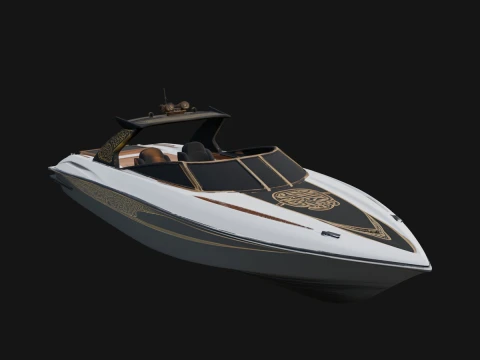 Speedboat Model Design 11 - 3D Print Model Modèles 3D en vedette