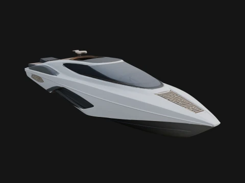 Speedboat Model Design 12 - 3D Print Model Modèles 3D en vedette