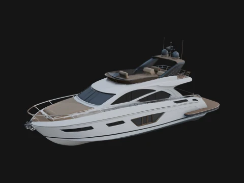 Motor Yacht Model Design 39 - 3D Print Model Modèles 3D en vedette
