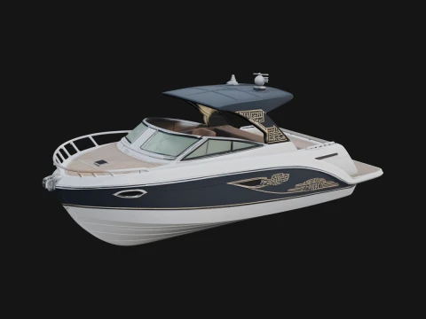 Speedboat Model Design 13 - 3D Print Model Modèles 3D en vedette