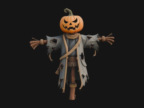 Pumpkin Scarecrow Statue Design 15 - 3D Print Model 3D Print Model