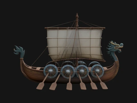 Viking Longship Model Design 14 - 3D Print Model 3D Druckmodell