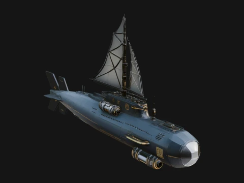 Steampunk Submersible Model Design 52 - 3D Print Model 3D Принт Модель