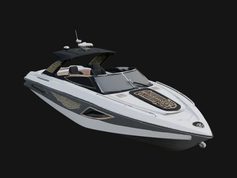 Speedboat Model Design 14 - 3D Print Model Modèles 3D en vedette