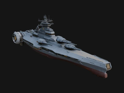 Sci Fi Warship Model Design 22 - 3D Print Model 3D Print Model