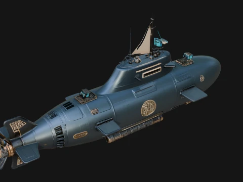 Steampunk Submersible Model Design 53 - 3D Print Model 3D Принт Модель
