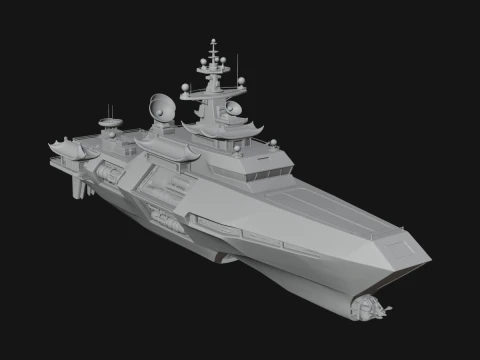 Sci Fi Warship Model Design 23 - 3D Print Model 3D Print Model
