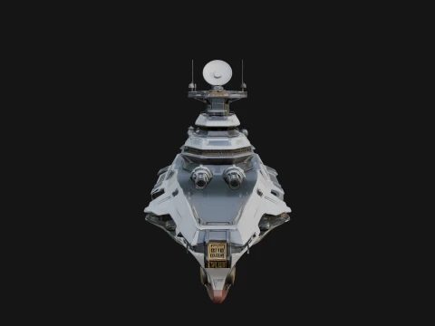 Sci Fi Warship Model Design 24 - 3D Print Model 3D Принт Модель