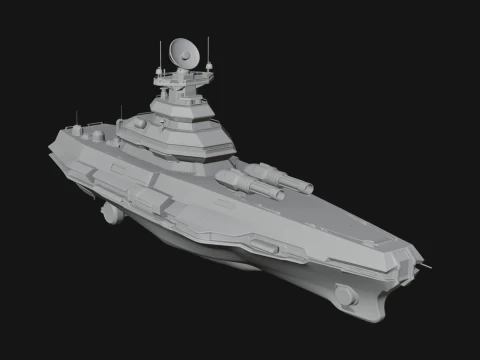 Sci Fi Warship Model Design 24 - 3D Print Model 3D Print Model