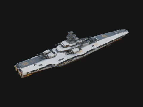 Sci Fi Warship Model Design 25 - 3D Print Model 3D Print Model