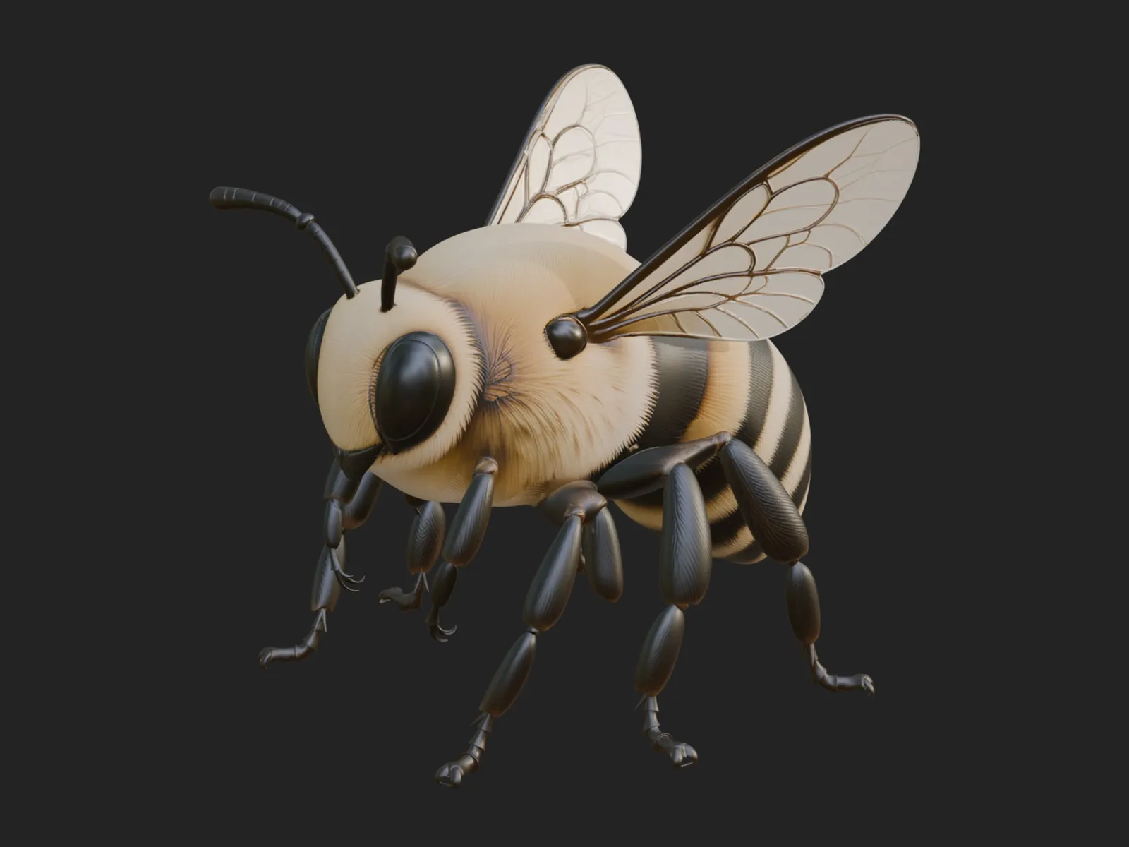 Honey Bee Statue Design 1 - 3D Print Model 3D Print Model .c4d .max .obj .3ds .fbx .stl .blend 
